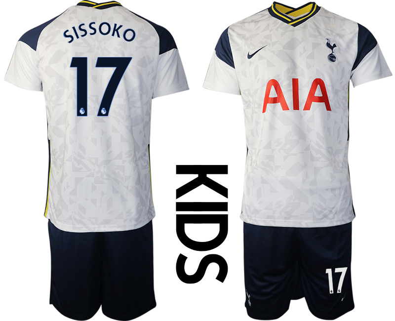 Youth 2020-2021 club Tottenham home white #17 Soccer Jerseys->tottenham jersey->Soccer Club Jersey